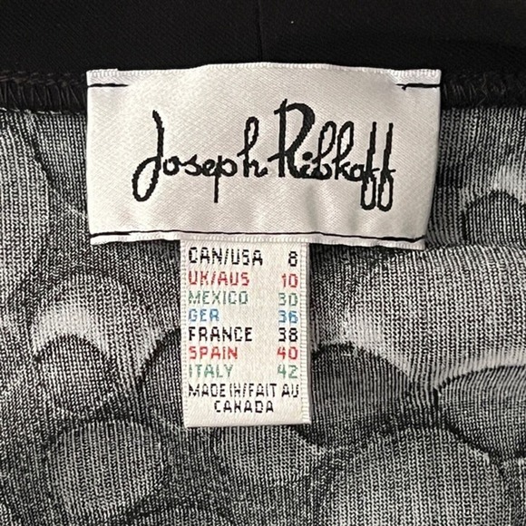 Joseph Ribkoff Dress Size 8 Polka Dot Colorblock Chic Cowl Neck Dress Monochrome - Picture 6 of 6